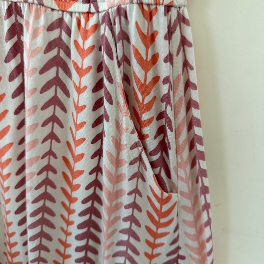 Matilda Jane Womens Pink Orange Leaf Print Elastic Waist Pocket Dress Size Small - Picture 4 of 6